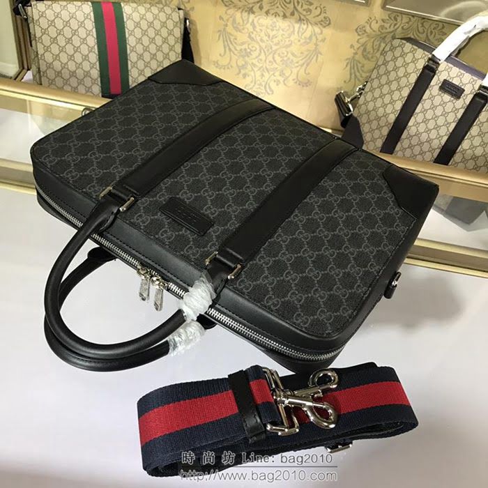 GUCCI 古馳男包 新款 474135 GG Supreme高級人造帆布 Gucci男手提包 Gucci公事包 克色